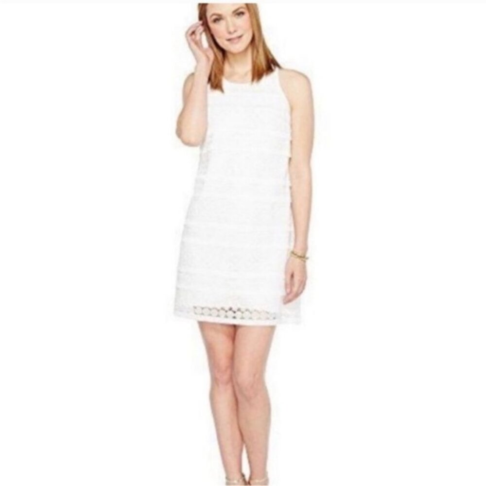 Lilly Pulitzer Dress Womens Size 00 Annette Shift Lace Mini Dress White